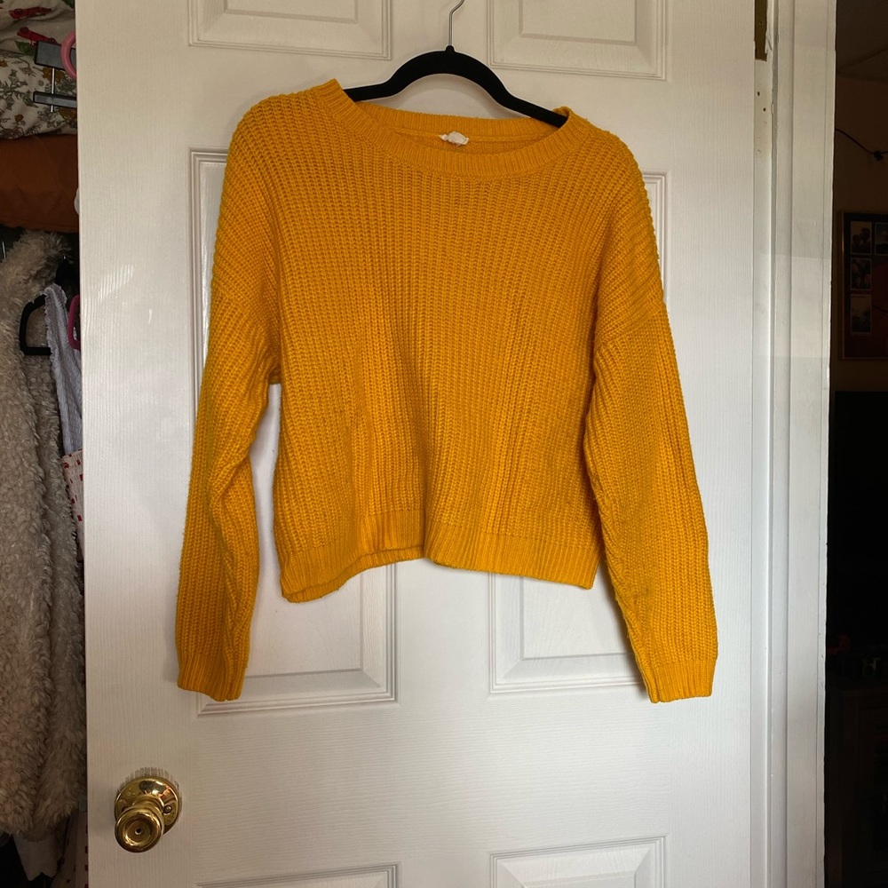 Yellow Garage Cropped Sweater